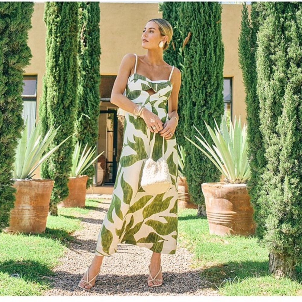 NWT Antonio Melani x M.G. Style Finley Linen Blend Sweetheart Neck Maxi Dress - Picture 4 of 16